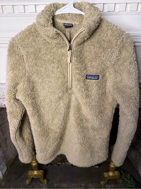 Patagonia Womens XS Los Gatos Fleece Pullover Cream Beige Quarter Zip